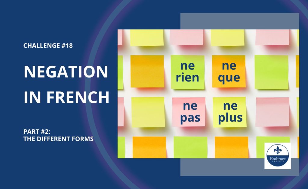 Negation in French: the different forms